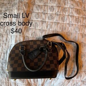 Louis Vuitton Brown and Black Crossbody Bag with Damier Ebene Canvas